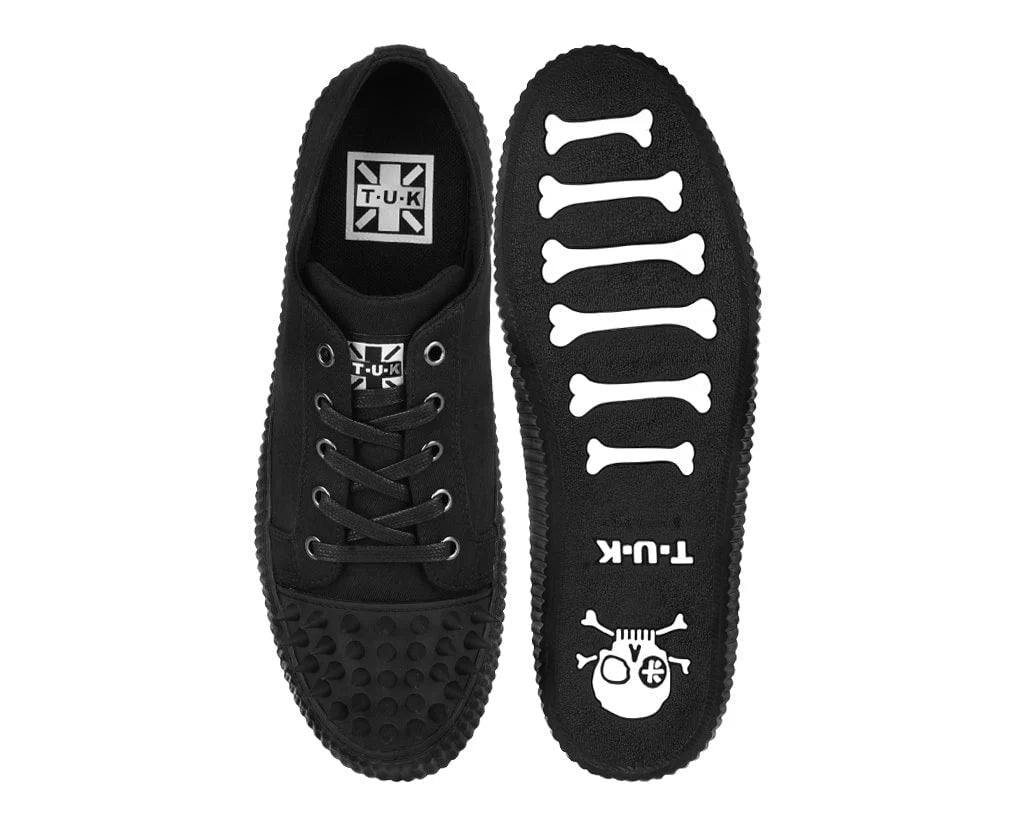 TUK Black Twill Spiked Lace Up Sneaker