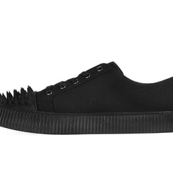 TUK Black Twill Spiked Lace Up Sneaker