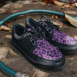 TUK Black & Purple Leopard D-Ring Sneaker-Clearance