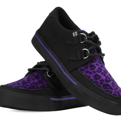 TUK Black & Purple Leopard D-Ring Sneaker-Clearance