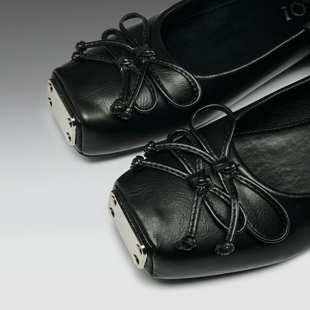 KOI Blithe Metal Toe Ballet Flats- Black