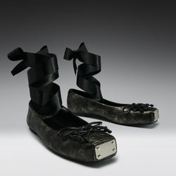 KOI Blithe Metal Toe Ballet Flats- Cracked Grey