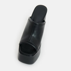 KOI Balsa Black Heeled Mules