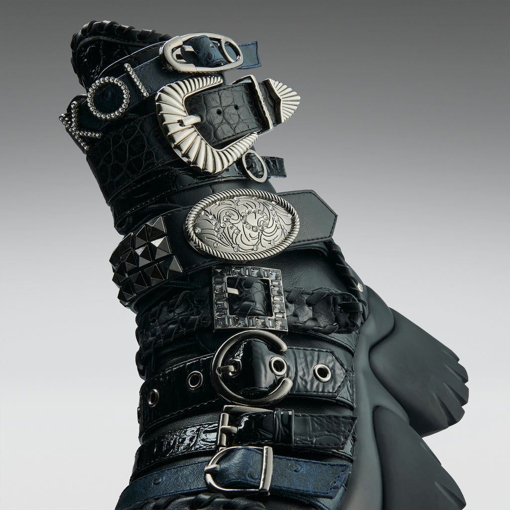 KOI Enchained Belt Monster Boots- Black-Clearance