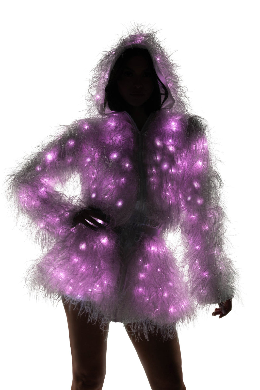 Light-Up Lurex Shag Skirt