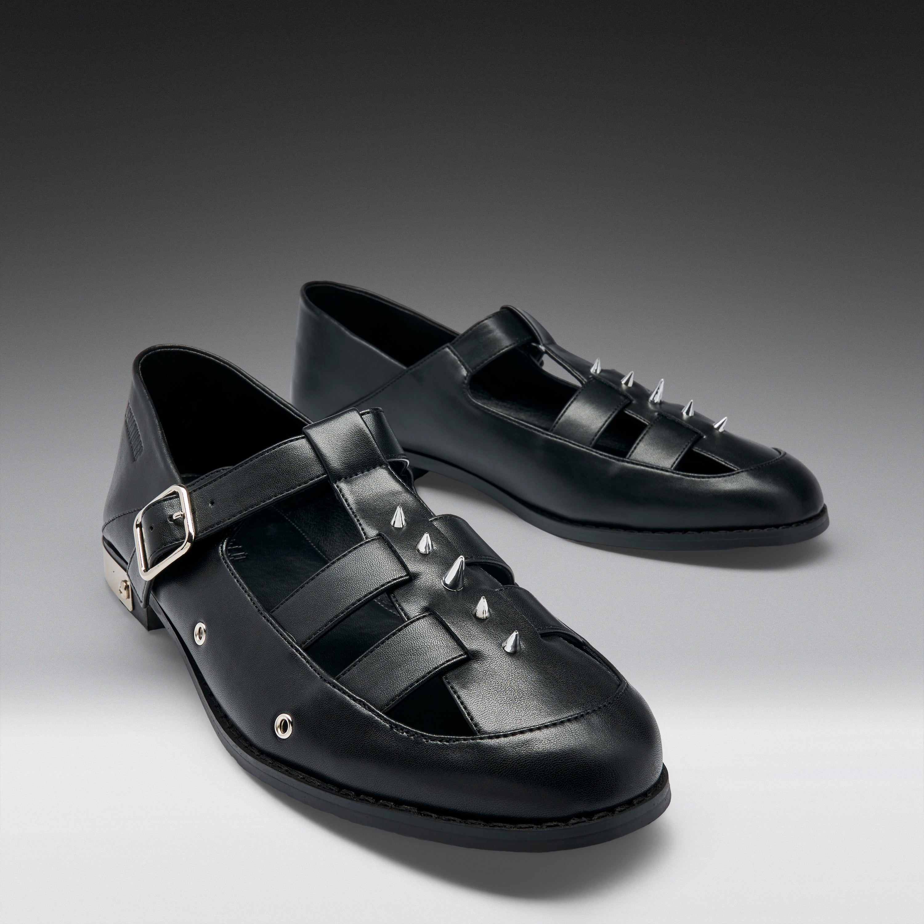 KOI Forlorn Men's Spiked Mary Janes - Black