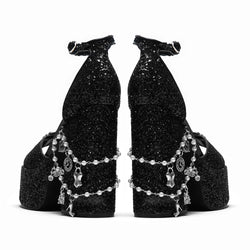 Frank N Furter Charm Heels - Black