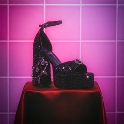 Frank N Furter Charm Heels - Black