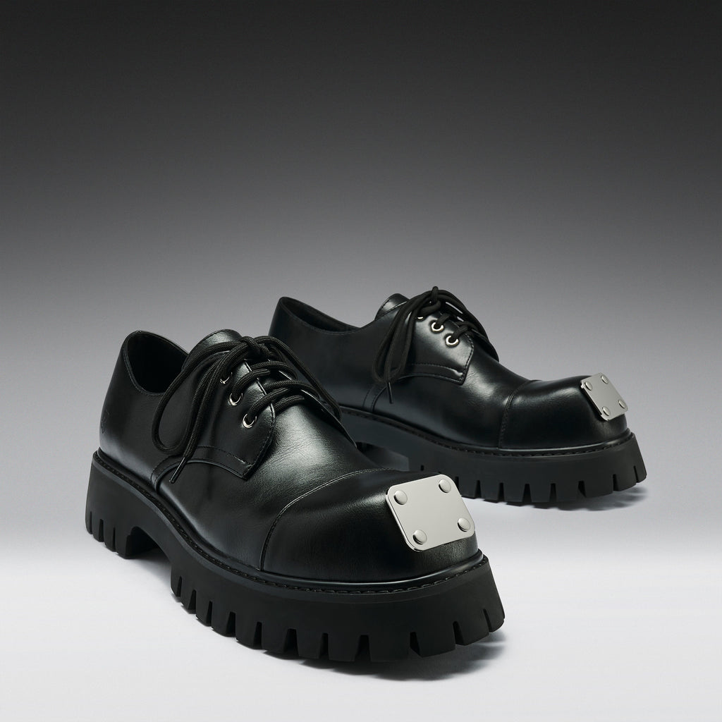 KOI Gehrman Metal Cap Chunky Shoes - Black-Clearance