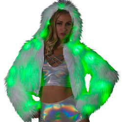 Light-Up Hooded Cropped Jacket