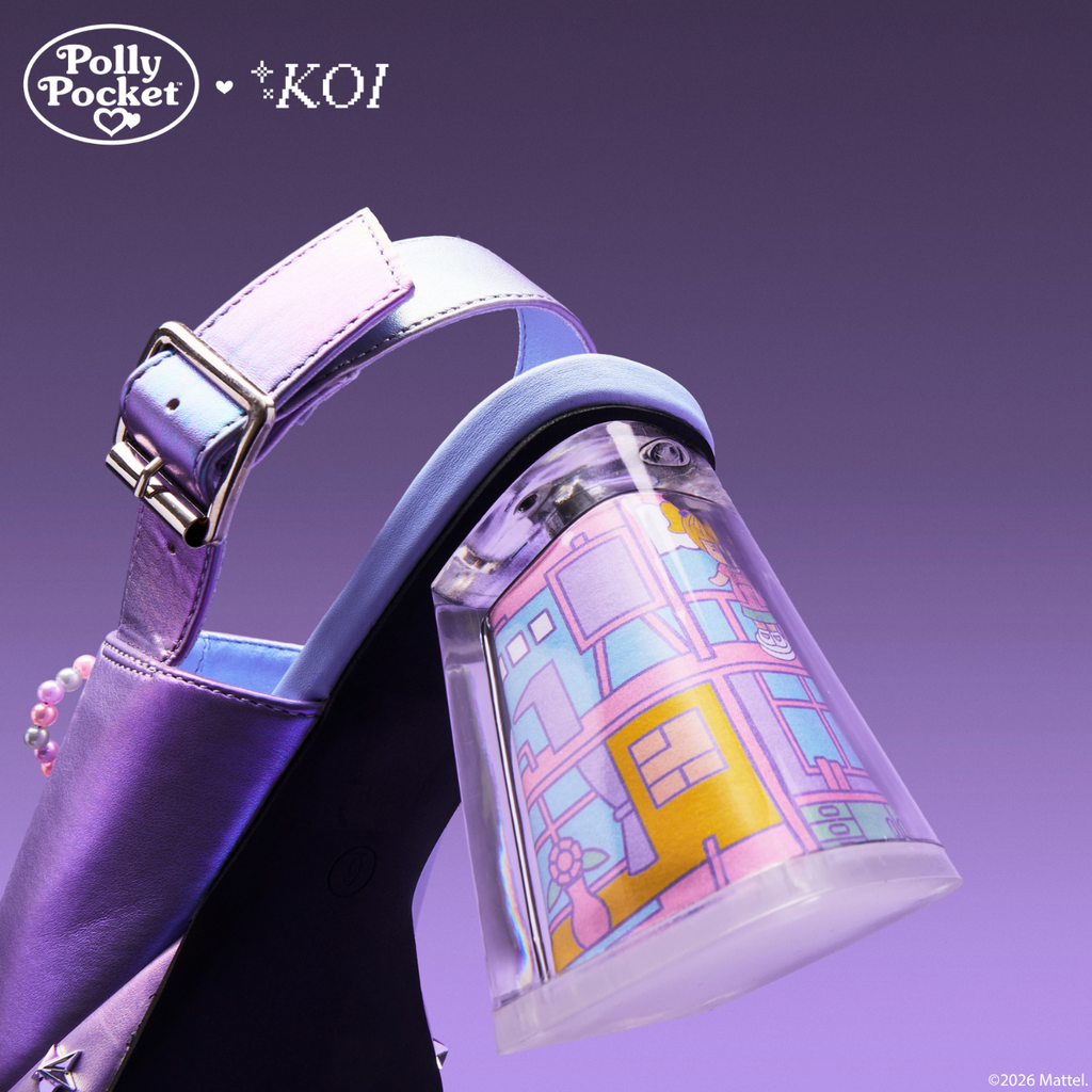 KOI It’s Polly’s World Platform Heels- Purple