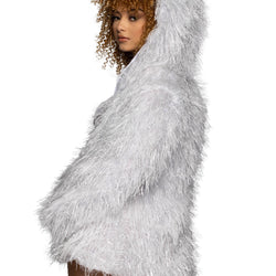 Light-Up Lurex Shag Hooded Coat