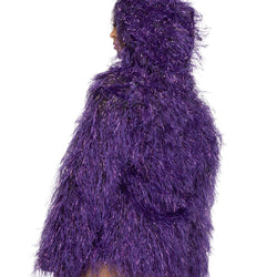 Light-Up Lurex Shag Hooded Coat