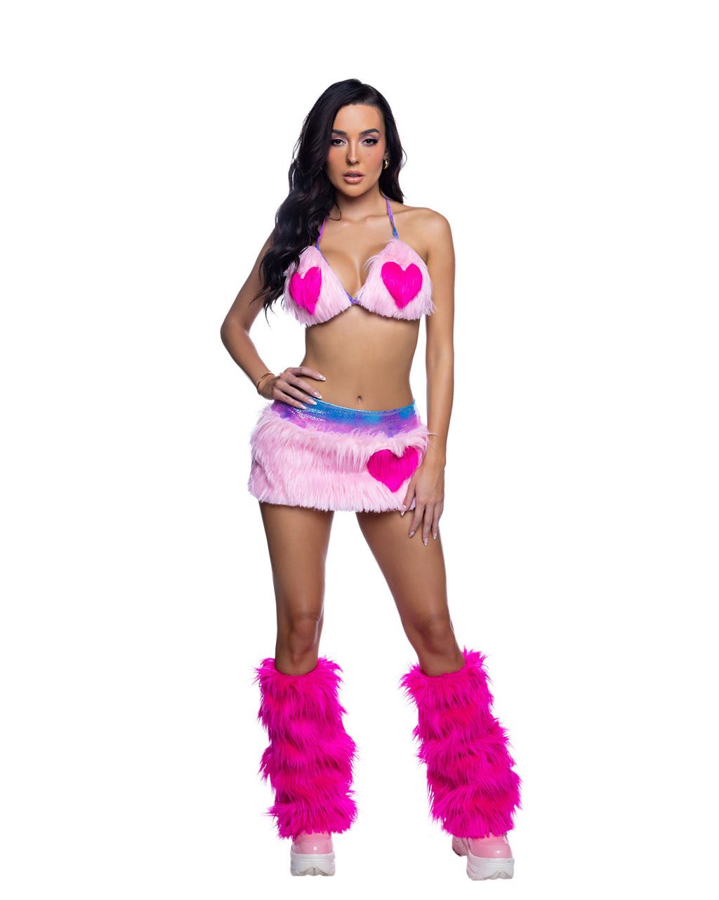 Faux Fur Heart Skirt & Top Set