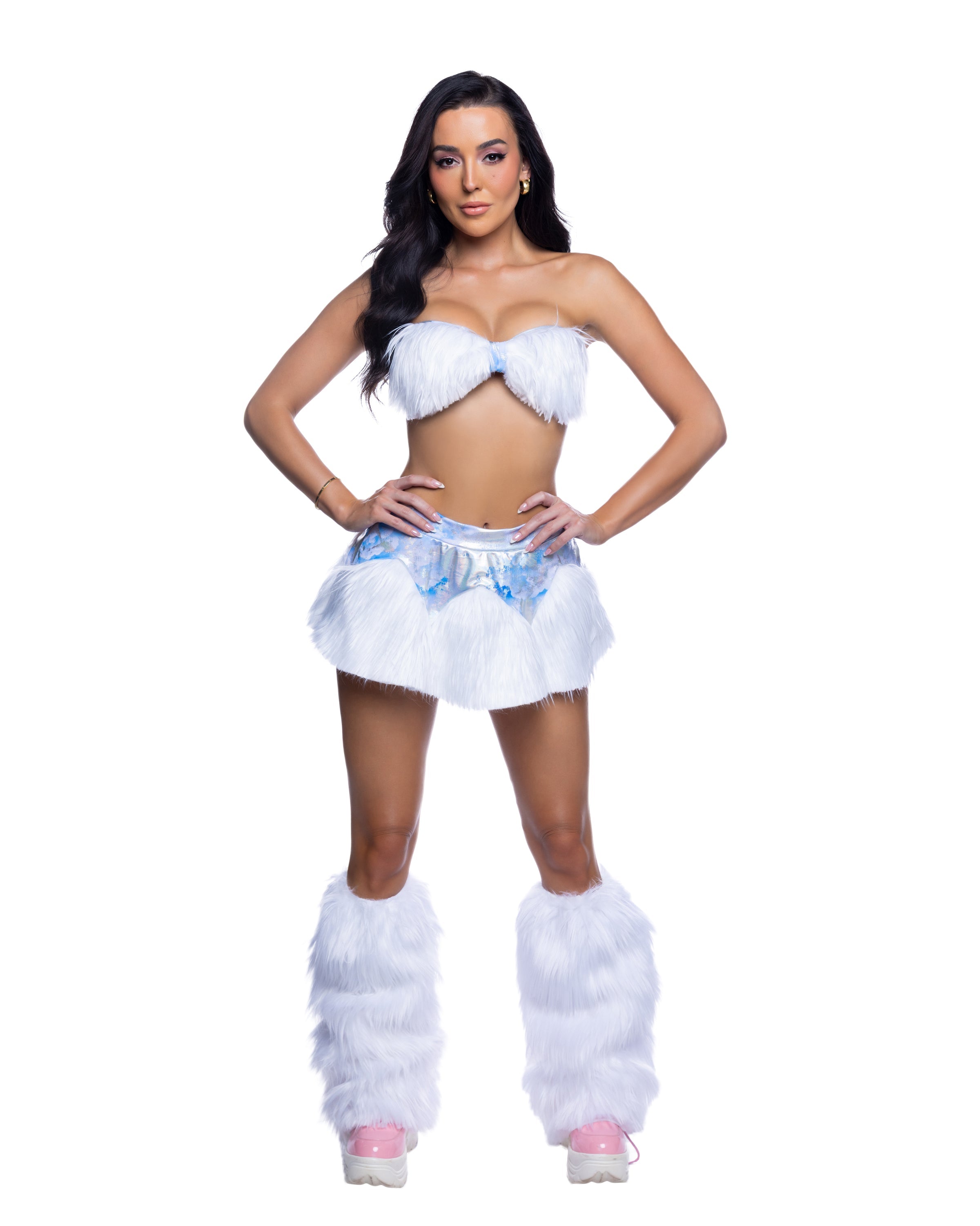 Faux Fur Skirt & Bandeau Top