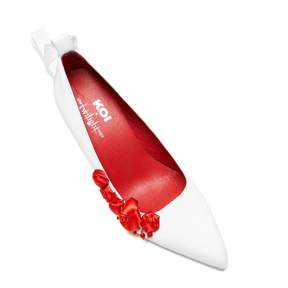 KOI Bella’s Nightmare Rose Heels - Pearl-White-Size 5-Clearance