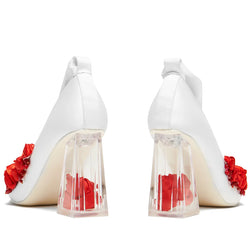 Bella’s Nightmare Rose Heels - Pearl-White-Size 5-Clearance