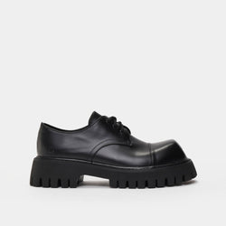 The Corrupter Men's Square Toe Shoes-Black-Size 13-Clearance