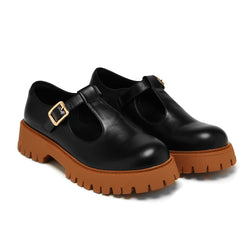 Abbot Men's Chunky Mary Janes - Black-Size 10-Clearance
