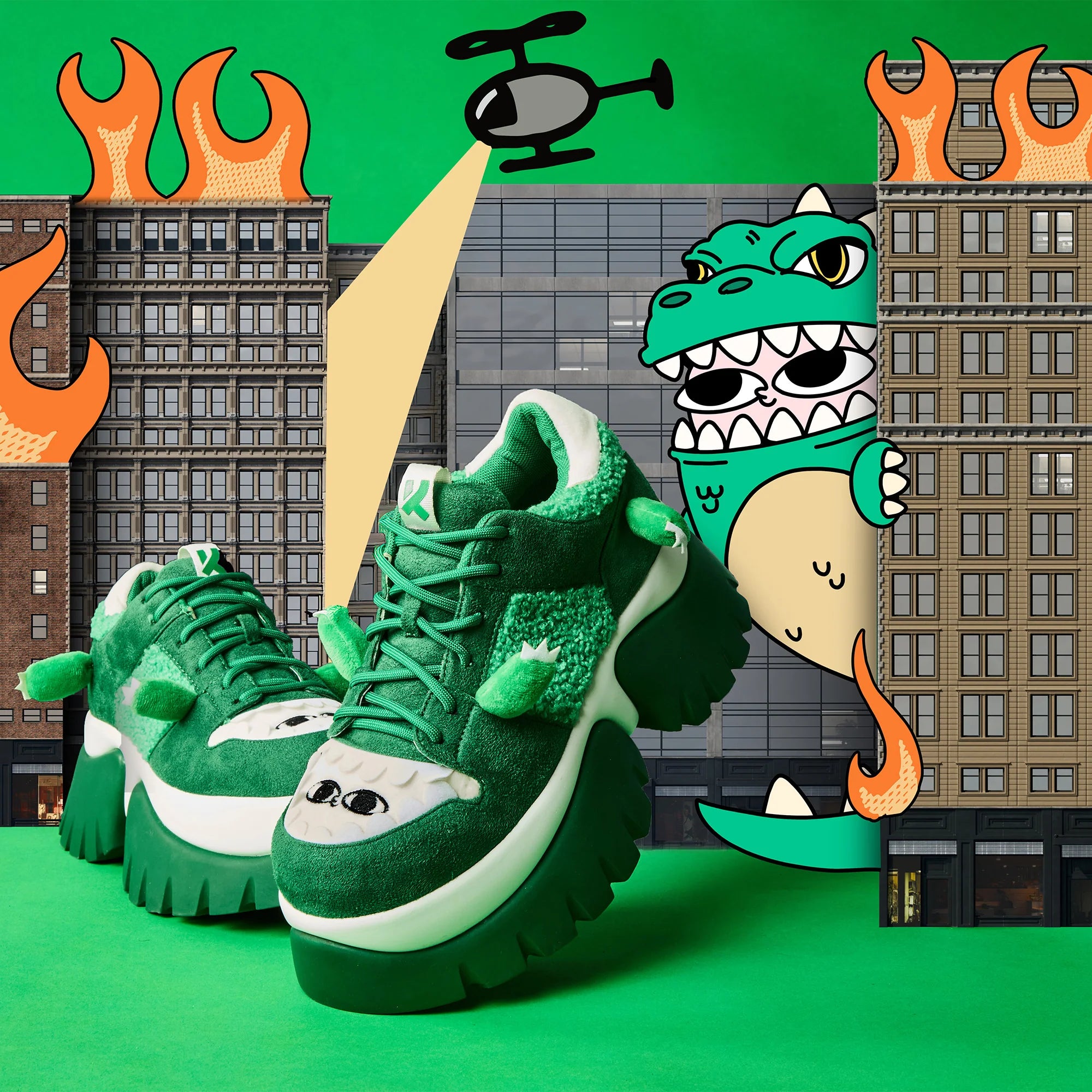 KOI Beanzilla Platform Trainers - Green-Clearance