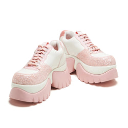 Bear Blushes Chunky Glitter Trainers - Pink