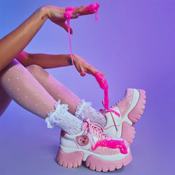 Bear Blushes Chunky Glitter Trainers - Pink