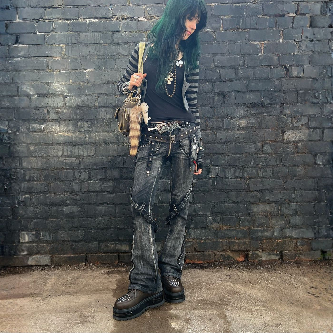 KOI Chained Up Envy Skull Hardware Platform Boots