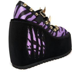 Clawsome Wolf Platform Wedges - Purple