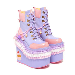 Cupcake Towers Platform Boots - Purple