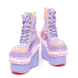 Cupcake Towers Platform Boots - Purple