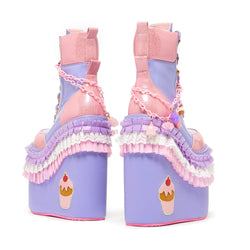 Cupcake Towers Platform Boots - Purple