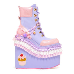 Cupcake Towers Platform Boots - Purple