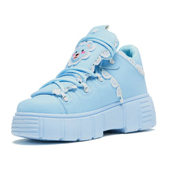 Fanciful Freddo Bear Ruffle Trainers - Baby Blue