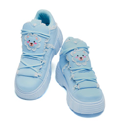 Fanciful Freddo Bear Ruffle Trainers - Baby Blue