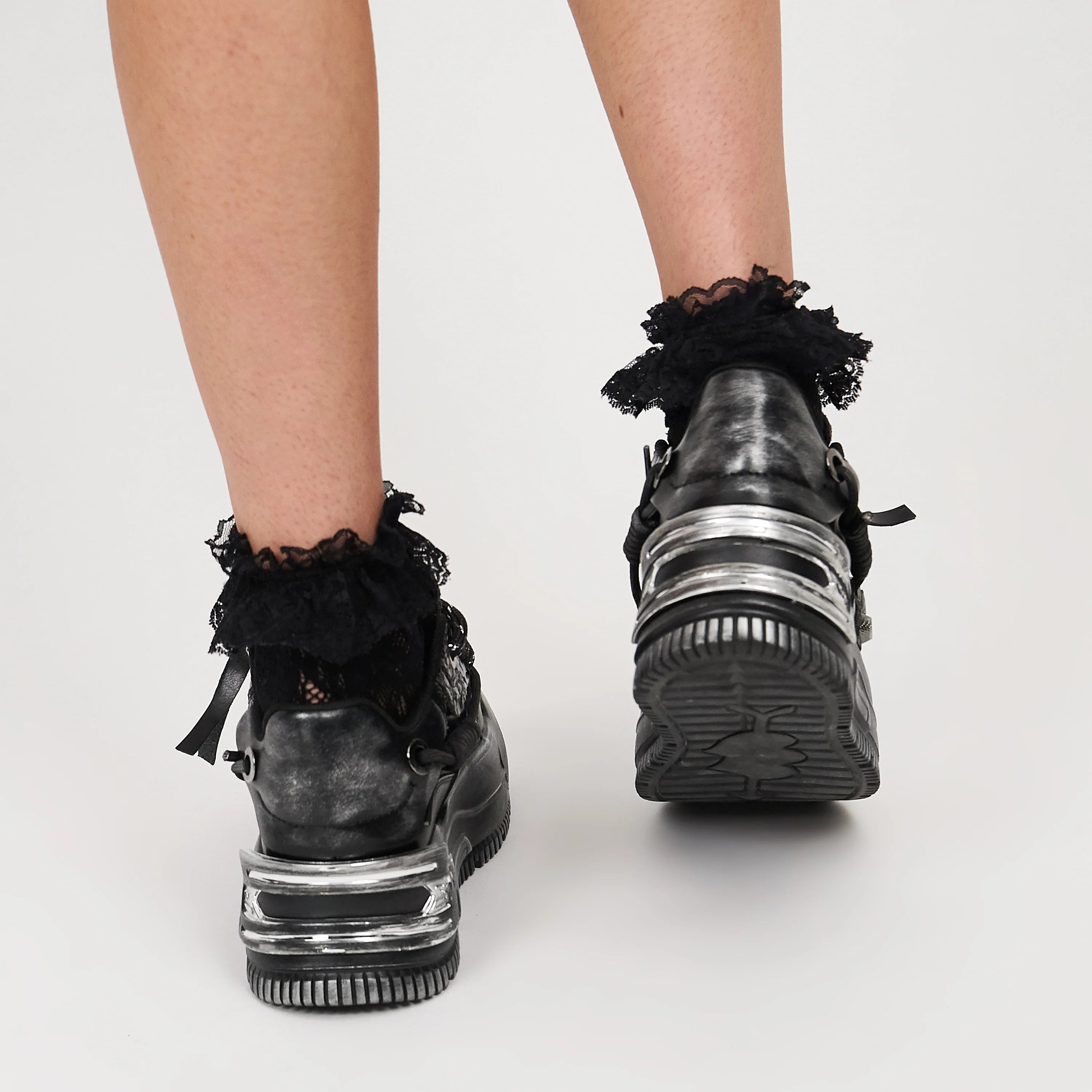 KOI Metamorphosis Distressed Platform Trainers - Charcoal-Clearance