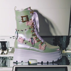 Nature's Flurry Trident Platform Boots - Purple