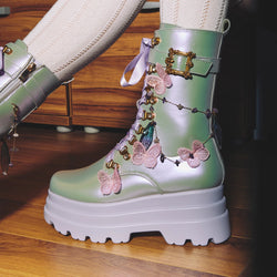 Nature's Flurry Trident Platform Boots - Purple