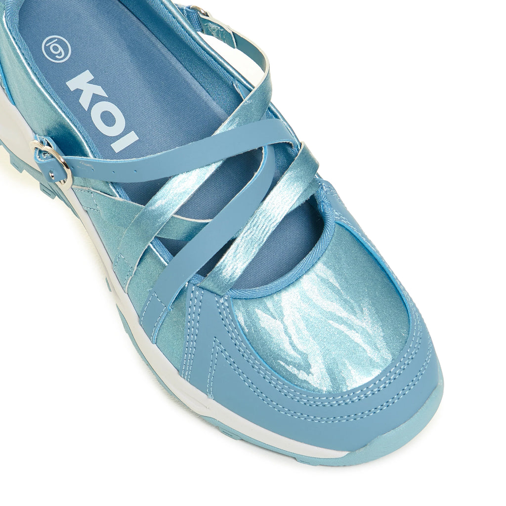 KOI Kyubi Shimmering Ballet Mary Janes - Blue