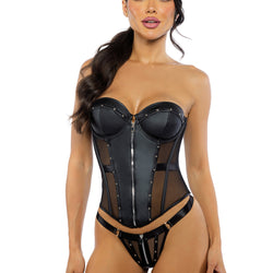 Lust & Leather Corset 2-Piece Set