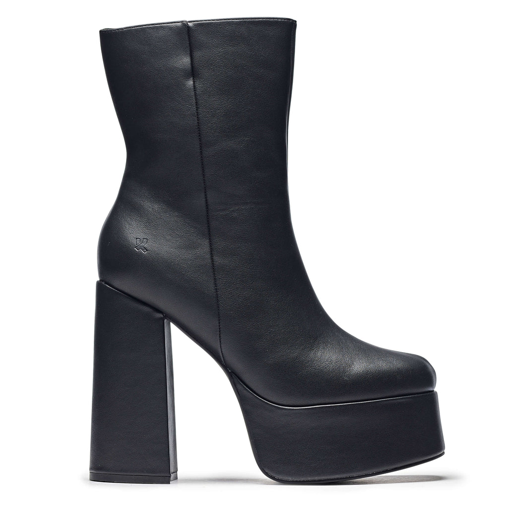 KOI Lexus Black Platform Heeled Boots