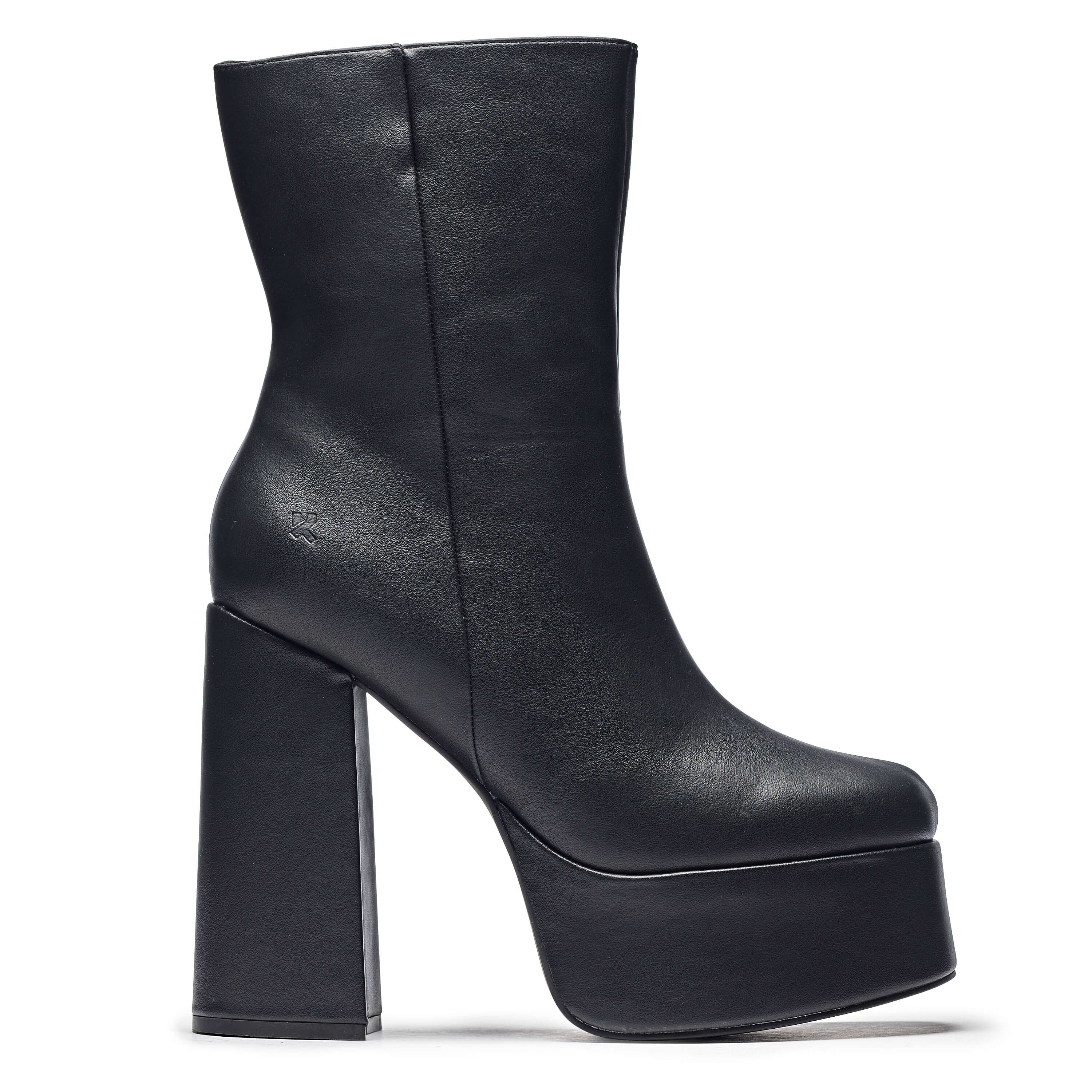 KOI Lexus Black Platform Heeled Boots