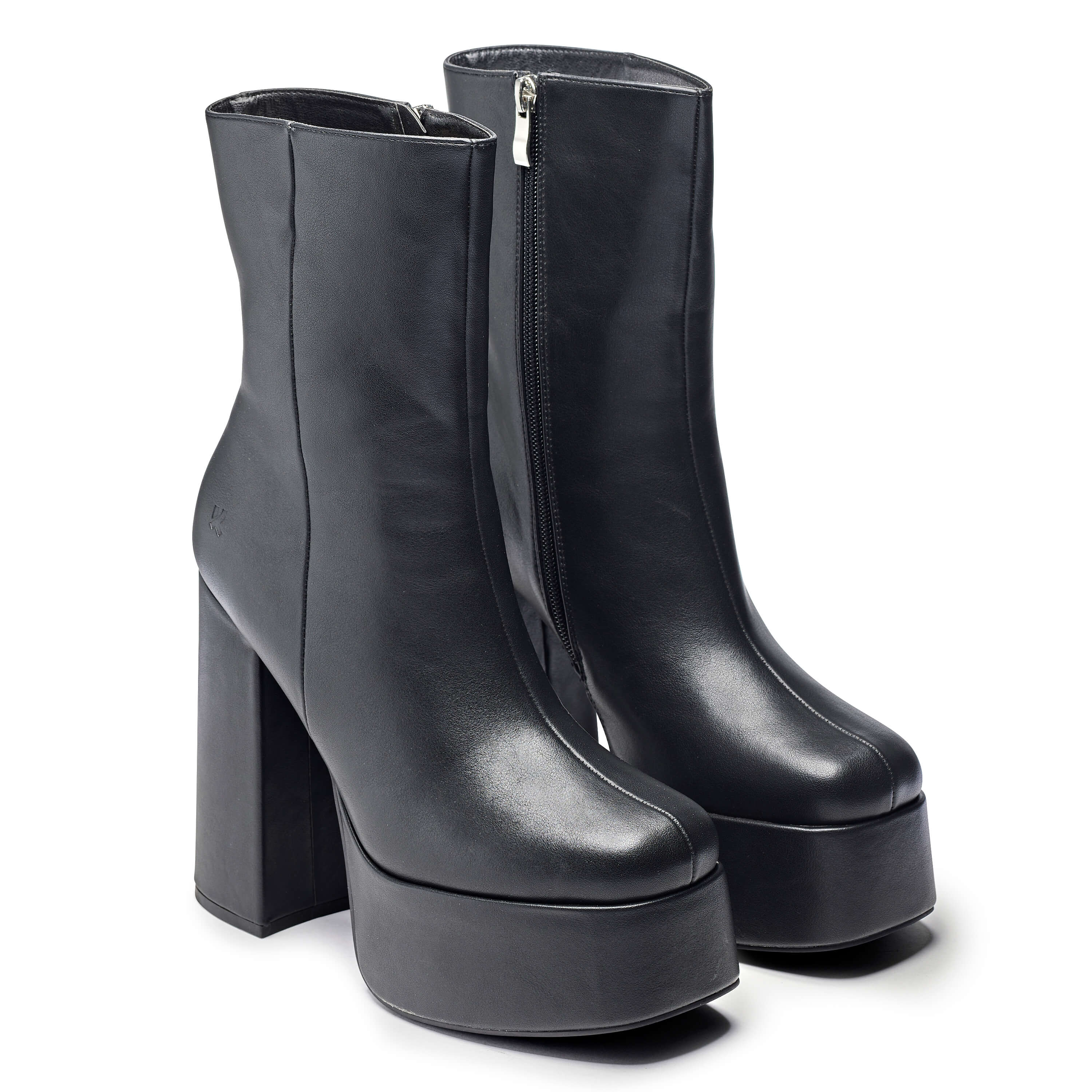 KOI Lexus Black Platform Heeled Boots