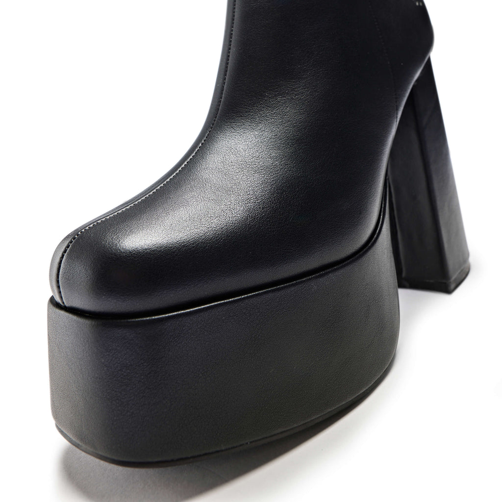 KOI Lexus Black Platform Heeled Boots