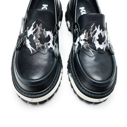 KOI My Metal Men's Loafers - Black-Size 9-Clearance