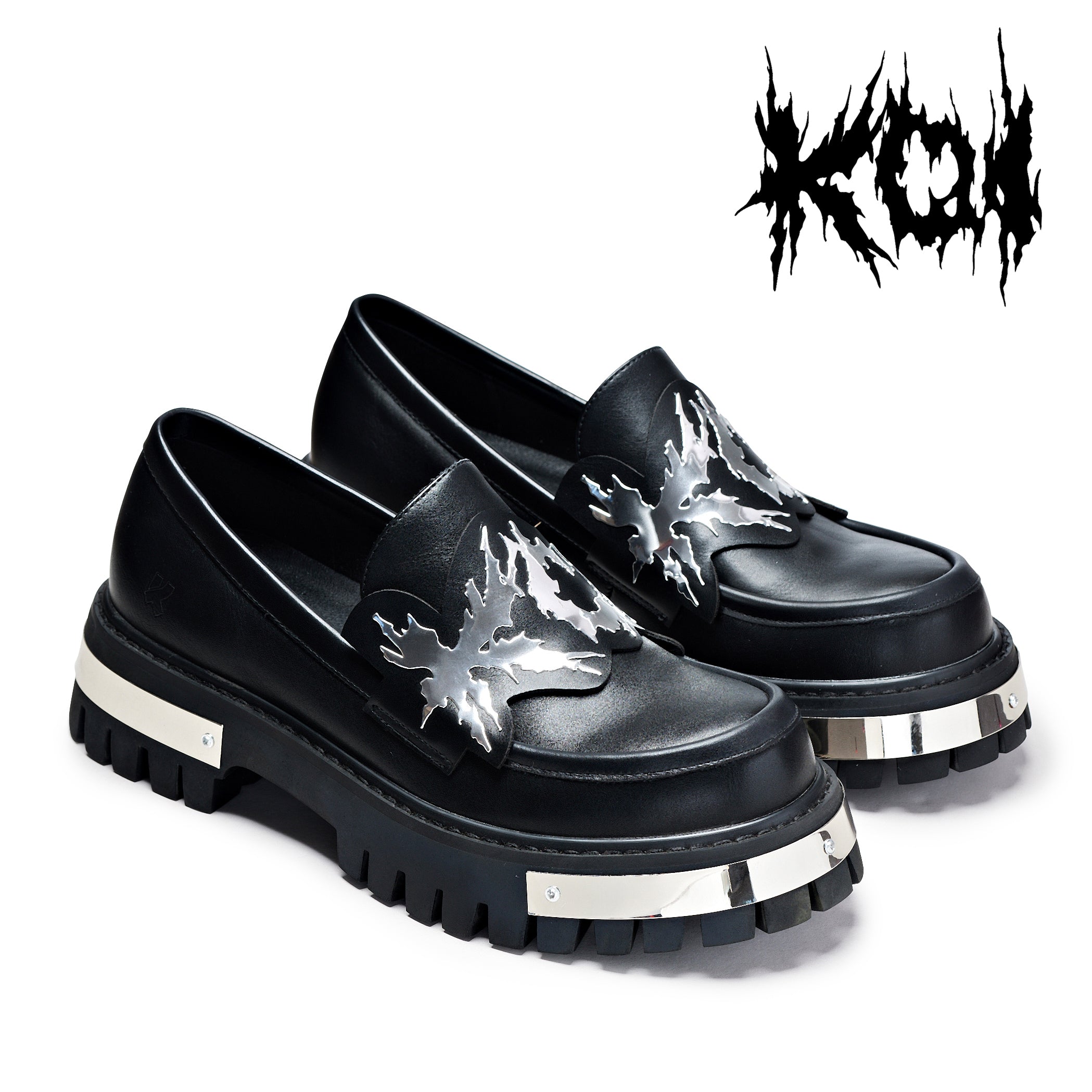 KOI My Metal Men's Loafers - Black-Size 9-Clearance