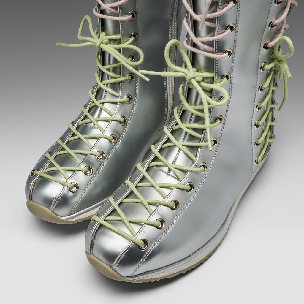 KOI Numinous Lace Up Charm Long Boots -Silver-Clearance