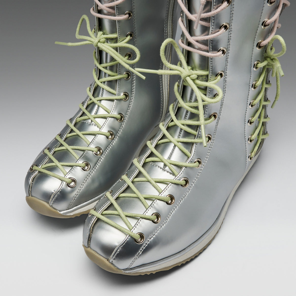 KOI Numinous Lace Up Charm Long Boots -Silver-Clearance