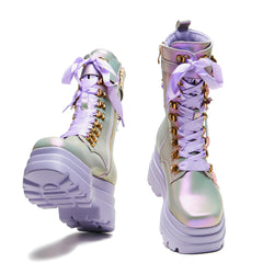 Nature's Flurry Trident Platform Boots - Purple