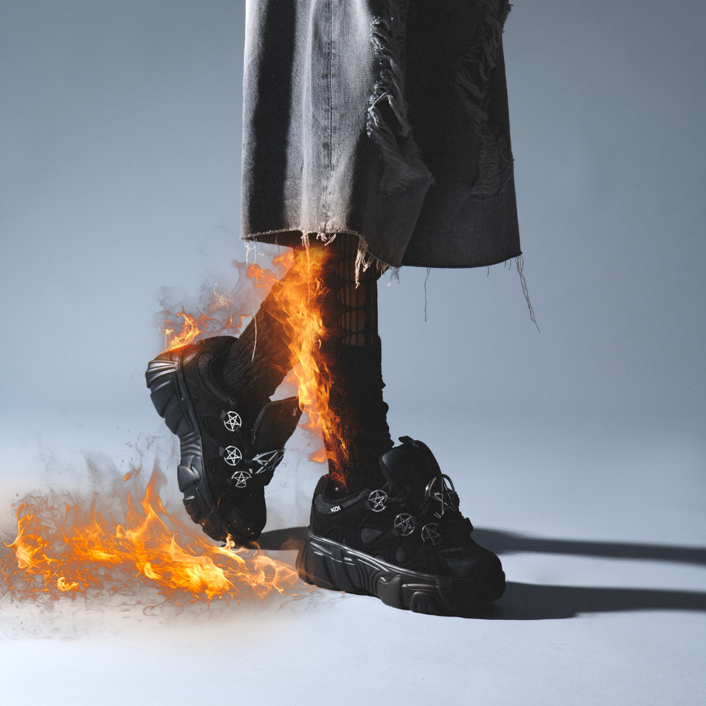 KOI Necromancer Chunky Platform Trainers - Black
