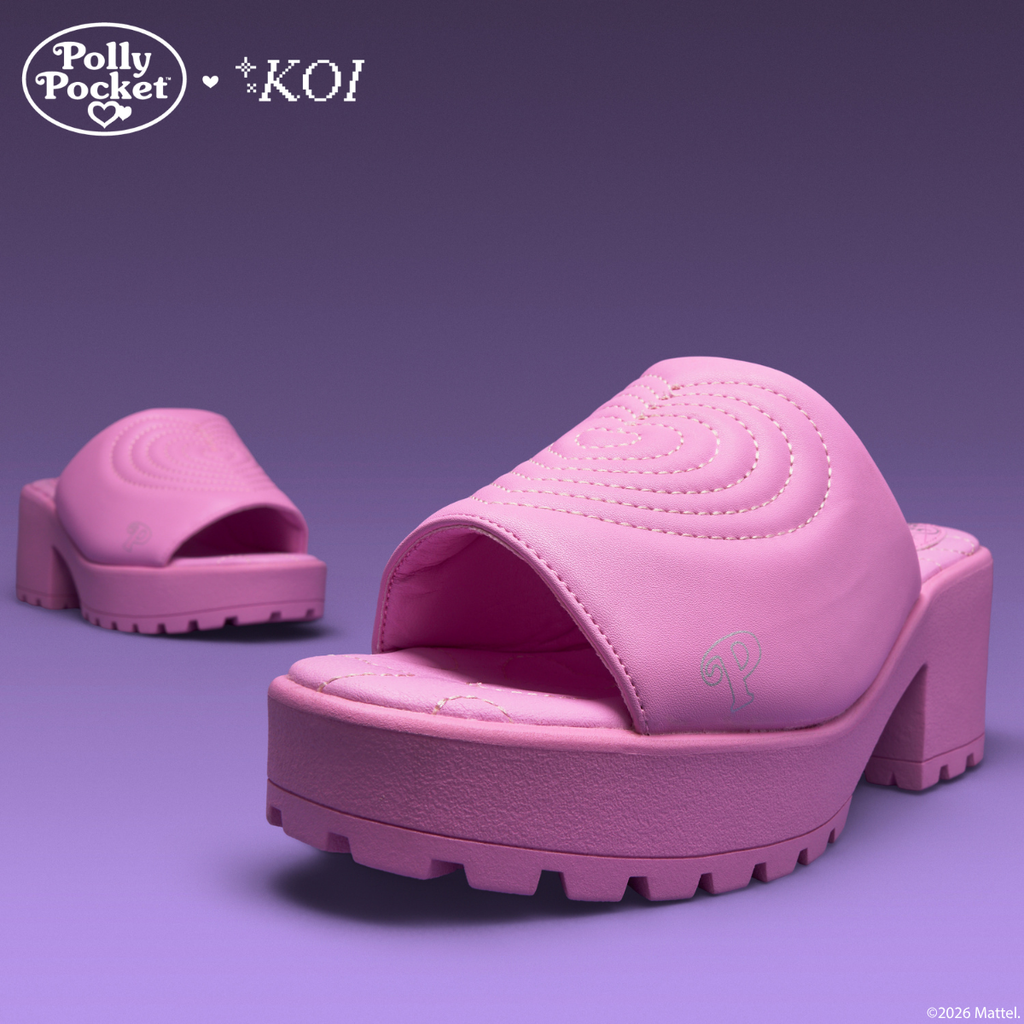KOI Playset Days Chunky Heeled Mules- Pink